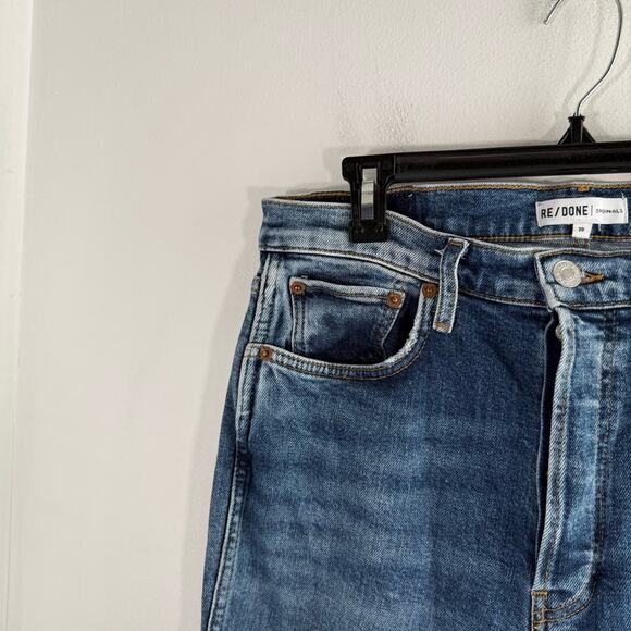 Re/Done Cigarette High Rise Slim Ankle Length Denim Jeans Retro Stone Size 30 - Picture 6 of 12